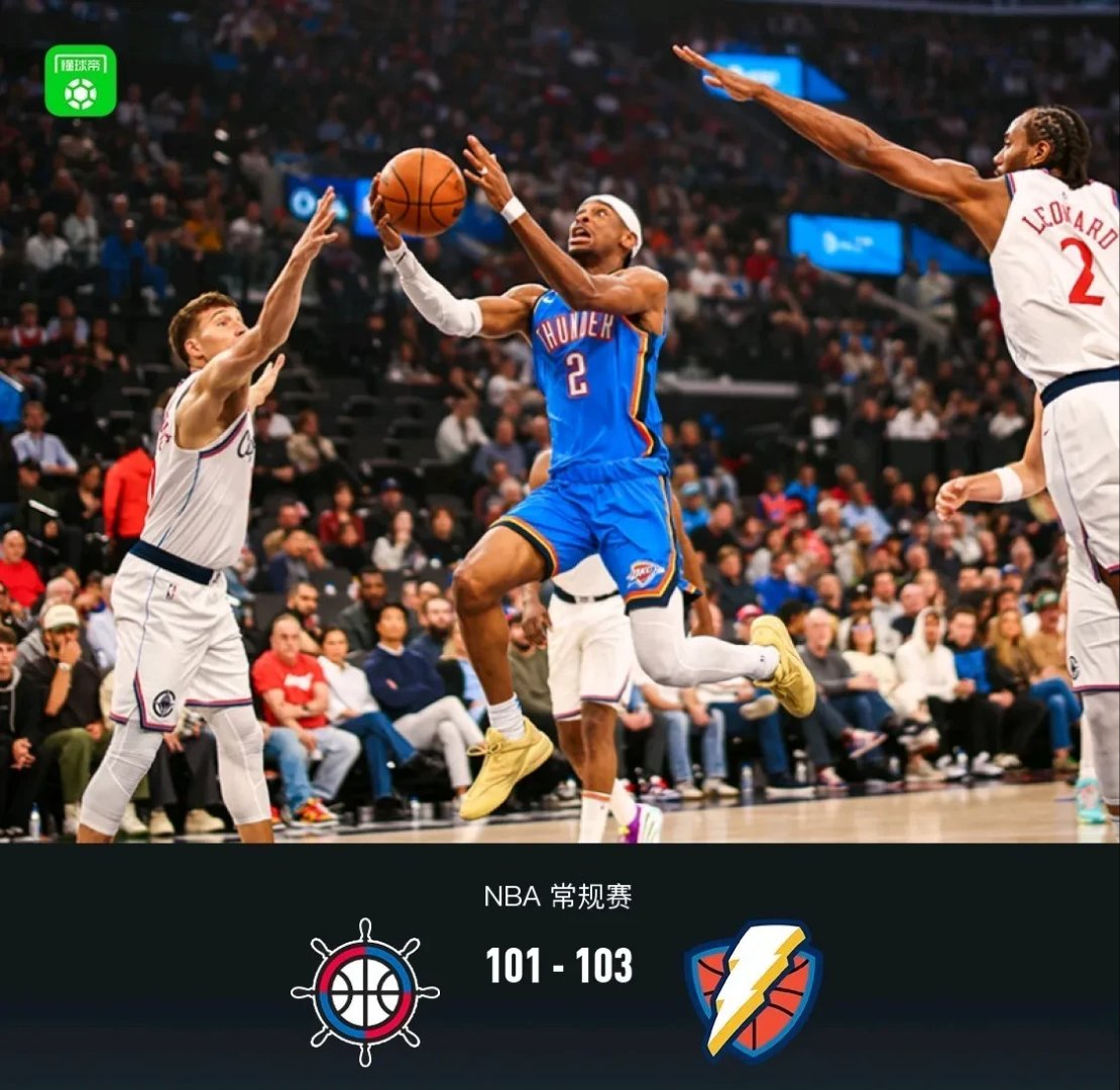 快船击败雷霆，继续积极拼搏